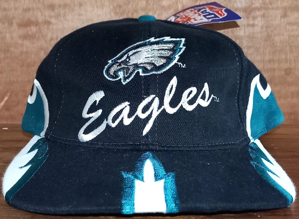 NEW Philadelphia Eagles 90s Drew PEARSON snapback FLAME Script black hat NFL vtg